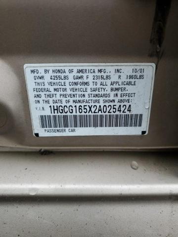 Photo 12 VIN: 1HGCG165X2A025424 - HONDA ACCORD 