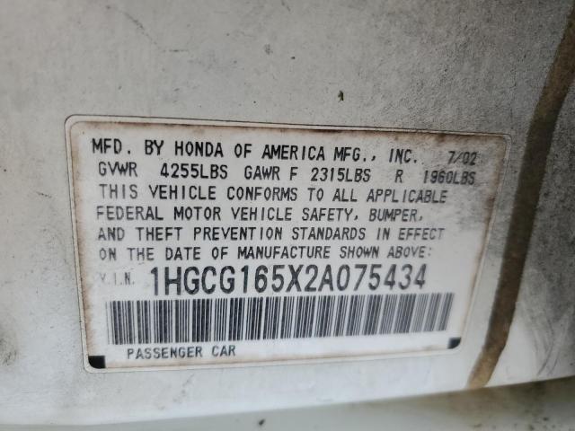 Photo 11 VIN: 1HGCG165X2A075434 - HONDA ACCORD 