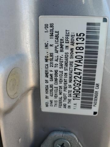 Photo 11 VIN: 1HGCG2247YA018135 - HONDA ACCORD LX 