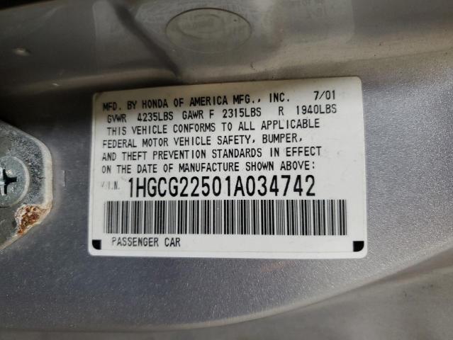 Photo 11 VIN: 1HGCG22501A034742 - HONDA ACCORD 