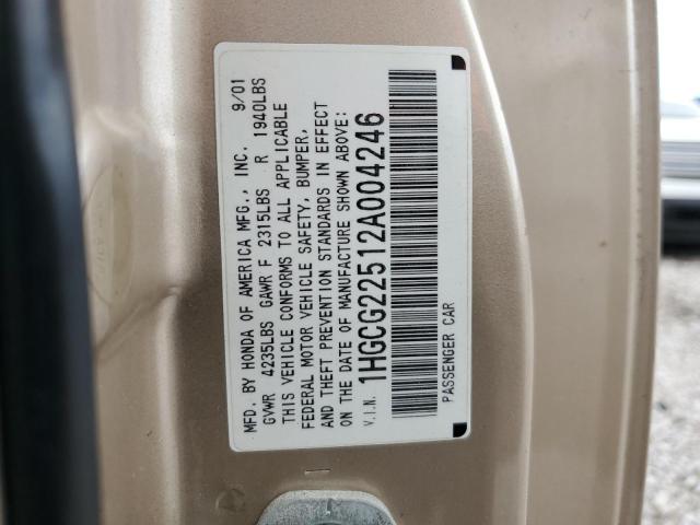 Photo 11 VIN: 1HGCG22512A004246 - HONDA ACCORD EX 