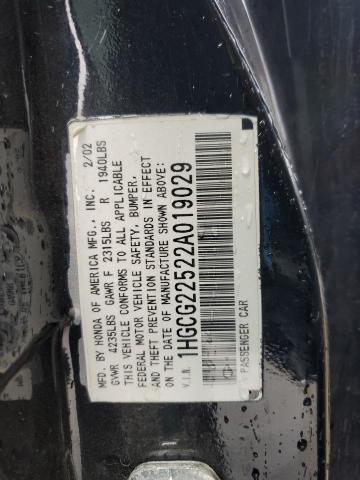 Photo 12 VIN: 1HGCG22522A019029 - HONDA ACCORD 