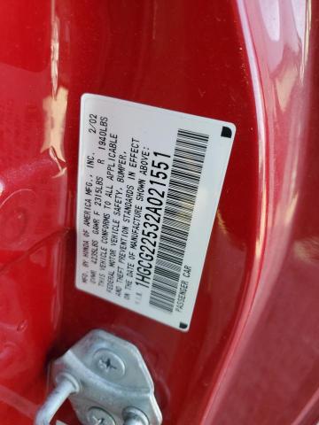 Photo 11 VIN: 1HGCG22532A021551 - HONDA ACCORD EX 