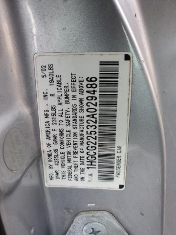 Photo 11 VIN: 1HGCG22532A029486 - HONDA ACCORD 