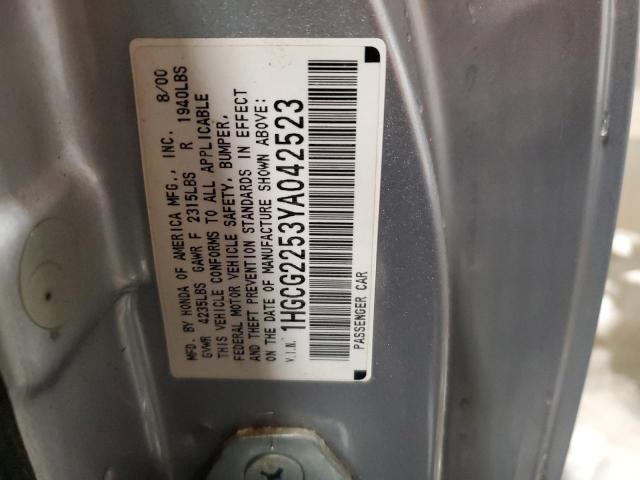 Photo 11 VIN: 1HGCG2253YA042523 - HONDA ACCORD 