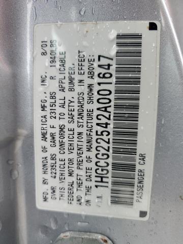 Photo 11 VIN: 1HGCG22542A001647 - HONDA ACCORD 