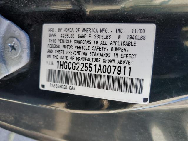 Photo 11 VIN: 1HGCG22551A007911 - HONDA ACCORD 