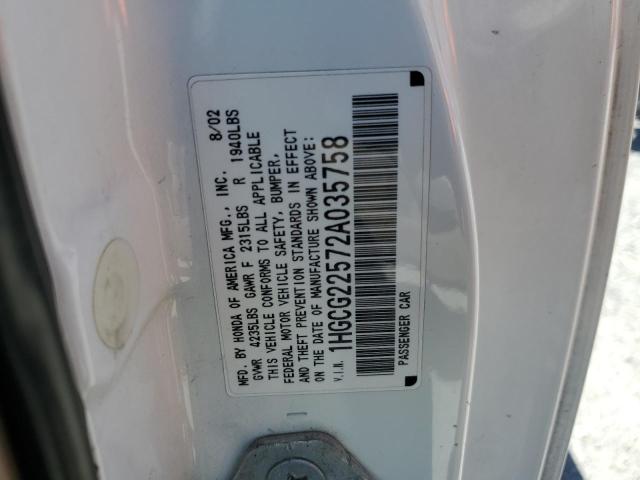 Photo 11 VIN: 1HGCG22572A035758 - HONDA ACCORD 