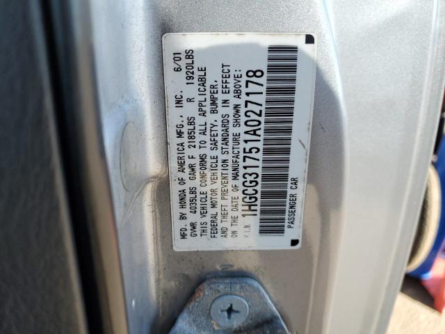 Photo 11 VIN: 1HGCG31751A027178 - HONDA ACCORD 