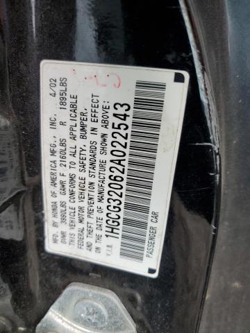 Photo 11 VIN: 1HGCG32062A022543 - HONDA ACCORD SE 