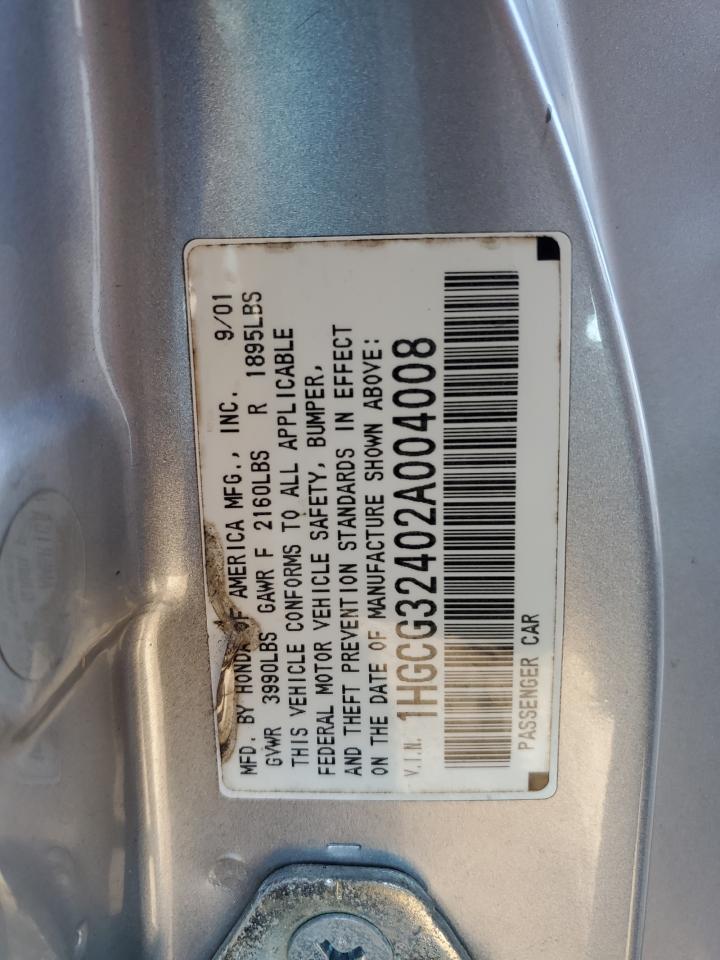 Photo 11 VIN: 1HGCG32402A004008 - HONDA ACCORD 