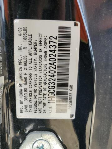 Photo 11 VIN: 1HGCG32402A024372 - HONDA ACCORD 