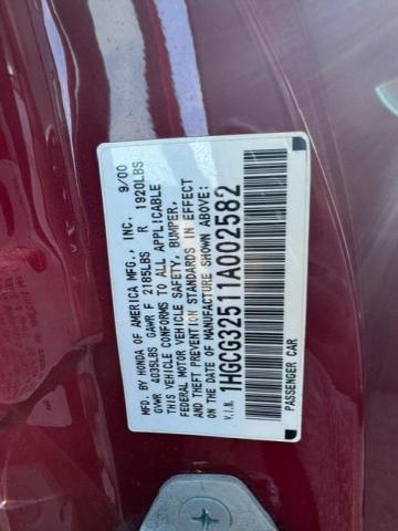 Photo 11 VIN: 1HGCG32511A002582 - HONDA ACCORD EX 