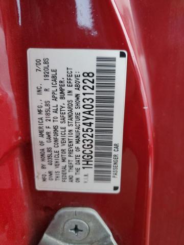 Photo 11 VIN: 1HGCG3254YA031228 - HONDA ACCORD 