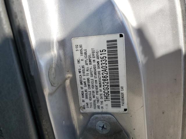 Photo 11 VIN: 1HGCG32662A033515 - HONDA ACCORD LX 