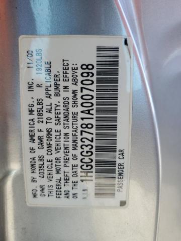 Photo 12 VIN: 1HGCG32781A007098 - HONDA ACCORD 