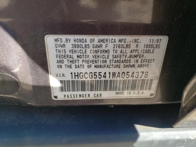 Photo 11 VIN: 1HGCG5541WA054378 - HONDA ACCORD LX 