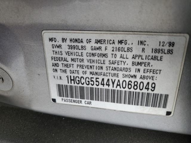 Photo 11 VIN: 1HGCG5544YA068049 - HONDA ACCORD 