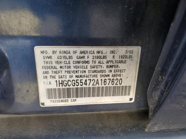 Photo 11 VIN: 1HGCG55472A167620 - HONDA ACCORD 