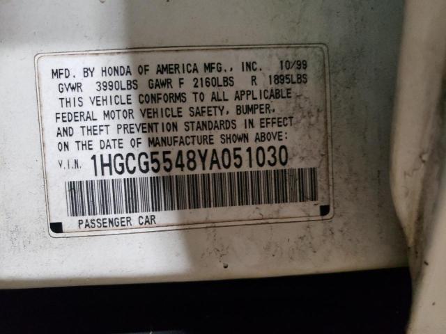 Photo 11 VIN: 1HGCG5548YA051030 - HONDA ACCORD 