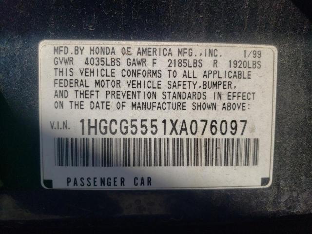 Photo 9 VIN: 1HGCG5551XA076097 - HONDA ACCORD EX 