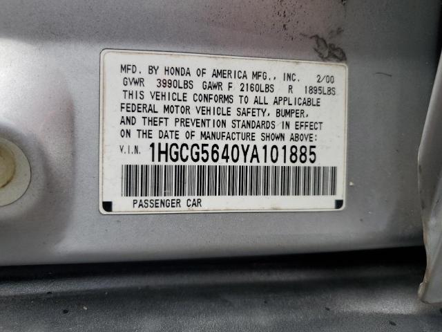 Photo 11 VIN: 1HGCG5640YA101885 - HONDA ACCORD 