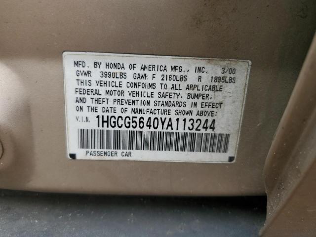 Photo 11 VIN: 1HGCG5640YA113244 - HONDA ACCORD 