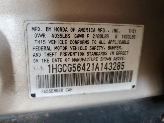 Photo 11 VIN: 1HGCG56421A143285 - HONDA ACCORD LX 