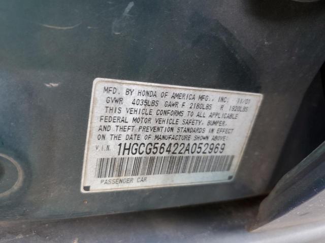 Photo 12 VIN: 1HGCG56422A052969 - HONDA ACCORD LX 