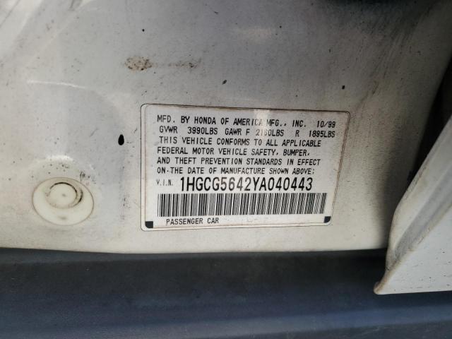 Photo 12 VIN: 1HGCG5642YA040443 - HONDA ACCORD LX 