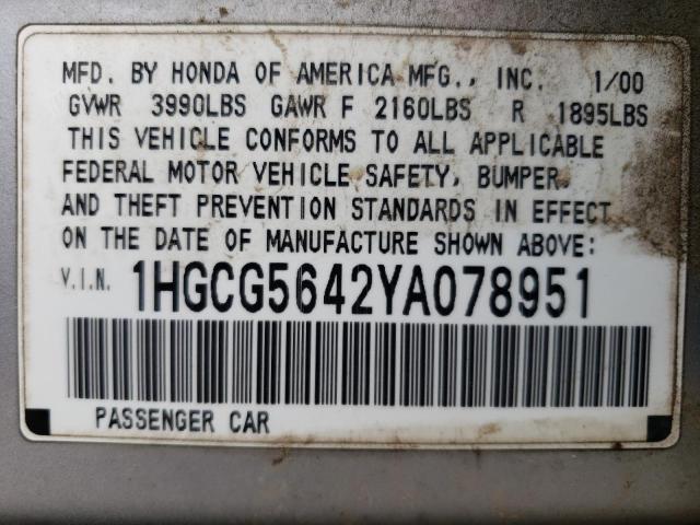 Photo 11 VIN: 1HGCG5642YA078951 - HONDA ACCORD 