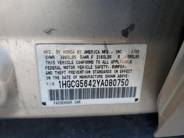 Photo 11 VIN: 1HGCG5642YA080750 - HONDA ACCORD LX 