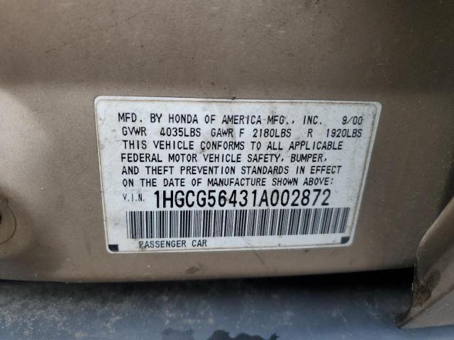 Photo 11 VIN: 1HGCG56431A002872 - HONDA ACCORD 