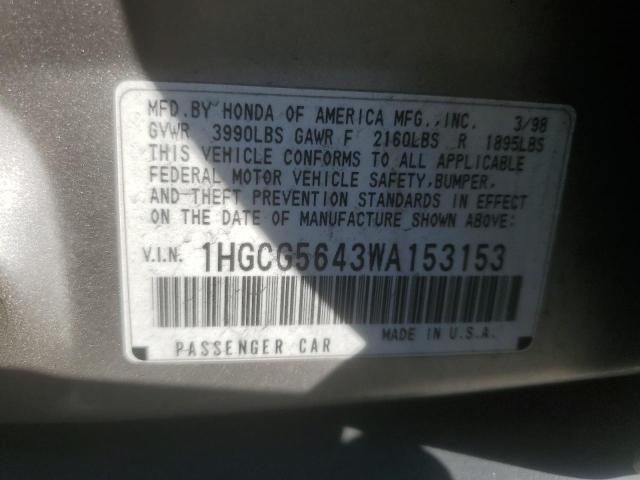 Photo 11 VIN: 1HGCG5643WA153153 - HONDA ACCORD 