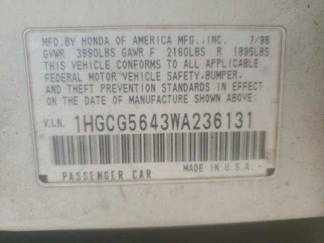 Photo 11 VIN: 1HGCG5643WA236131 - HONDA ACCORD 