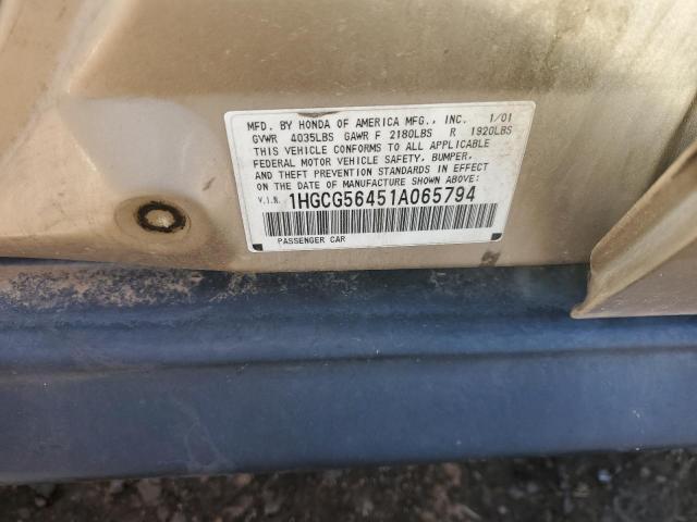 Photo 11 VIN: 1HGCG56451A065794 - HONDA ACCORD LX 