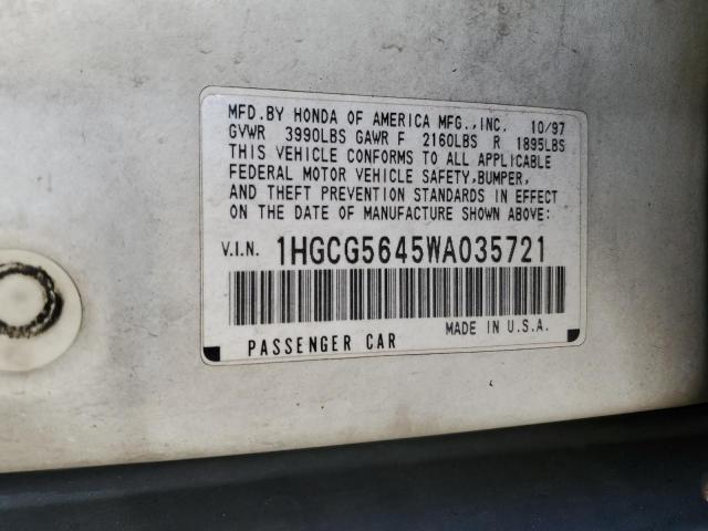 Photo 11 VIN: 1HGCG5645WA035721 - HONDA ACCORD LX 