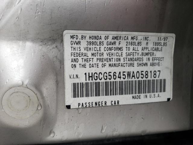 Photo 11 VIN: 1HGCG5645WA058187 - HONDA ACCORD LX 