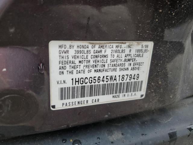 Photo 12 VIN: 1HGCG5645WA187949 - HONDA ACCORD 