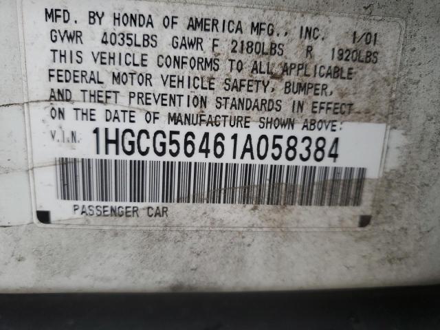 Photo 11 VIN: 1HGCG56461A058384 - HONDA ACCORD LX 