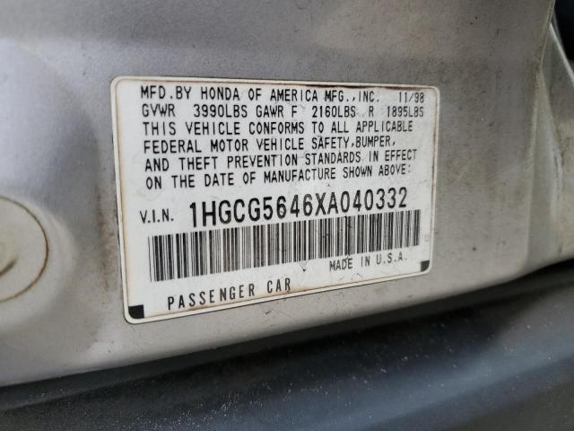 Photo 11 VIN: 1HGCG5646XA040332 - HONDA ACCORD LX 