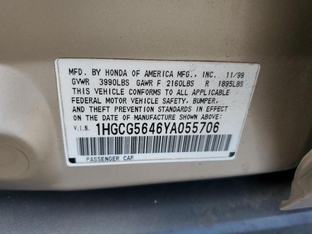 Photo 11 VIN: 1HGCG5646YA055706 - HONDA ACCORD LX 