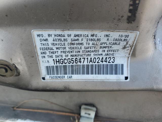 Photo 12 VIN: 1HGCG56471A024423 - HONDA ACCORD LX 