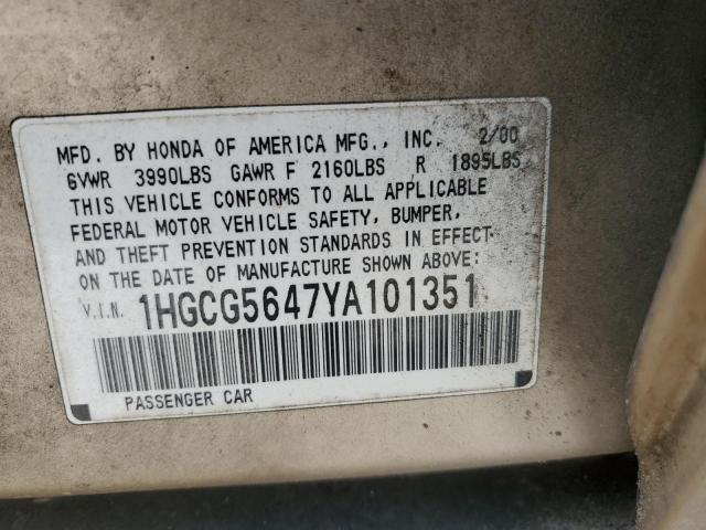 Photo 11 VIN: 1HGCG5647YA101351 - HONDA ACCORD 