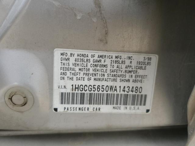 Photo 12 VIN: 1HGCG5650WA143480 - HONDA ACCORD 