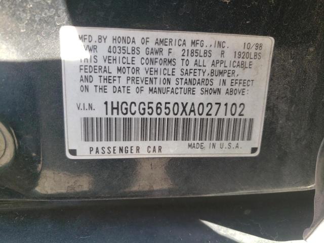 Photo 12 VIN: 1HGCG5650XA027102 - HONDA ACCORD EX 