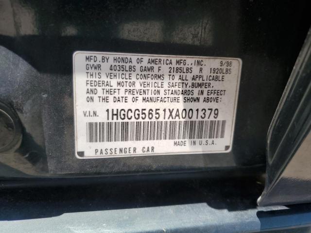 Photo 11 VIN: 1HGCG5651XA001379 - HONDA ACCORD 