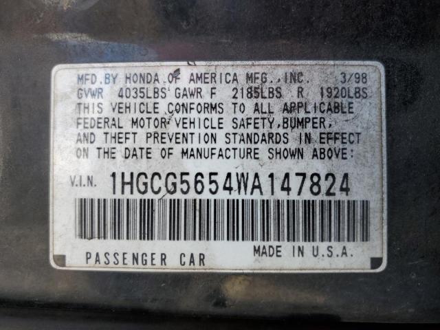 Photo 11 VIN: 1HGCG5654WA147824 - HONDA ACCORD EX 