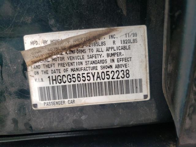 Photo 9 VIN: 1HGCG5655YA052238 - HONDA ACCORD EX 