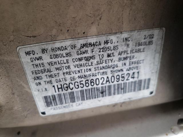 Photo 9 VIN: 1HGCG56602A095241 - HONDA ACCORD EX 